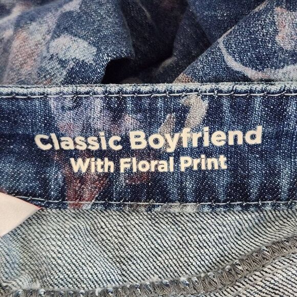 Laurie Felt Floral Cropped Jeans Size 16 Petite Classic Boyfriend Jeans - Picture 9 of 12